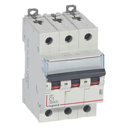 407851Legrandقاطع دارة Legrand MCB DX3 6000A ثلاثي الأقطاب 1A منحنى C