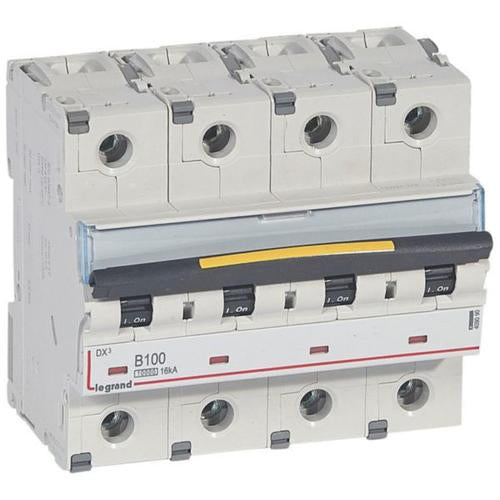 409090Legrandقاطع دائرة Legrand DX3 رباعي الأقطاب 100A منحنى B