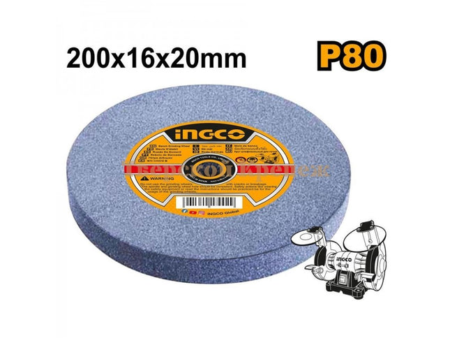 Ingco AGW2008016 Abrasive Grinding Wheel 8" P80