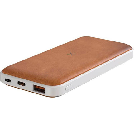 ITPB 1141Toolmart GiftsALBECK - Recycled Leather 10000mAh PD Powerbank - White/Tan