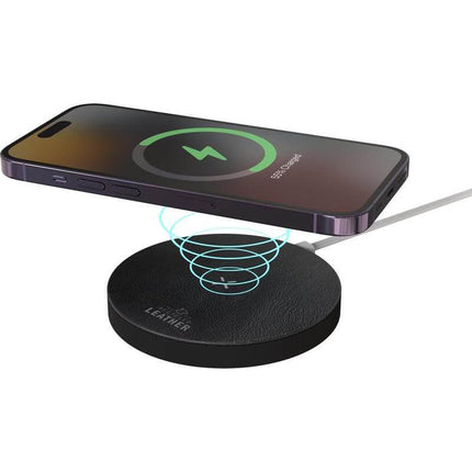 ITWC 1138Toolmart GiftsANZIO - Recycled Leather 15W Wireless Charger - Black