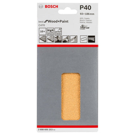 2608605253Bosch Toolsأوراق الصنفرة C470 93x186mm P40 بوش | 2608605253