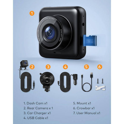 Apeman Dual Dash Cam 1080P FHD , C420D