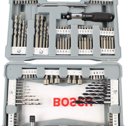 Screwdriver + Drill Bit Silver Set Wood/Concrete/Metal - 105pcs