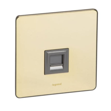 832454Legrandمقبس الهاتف Synergy Sleek RJ11/RJ12 لامع ذهبي