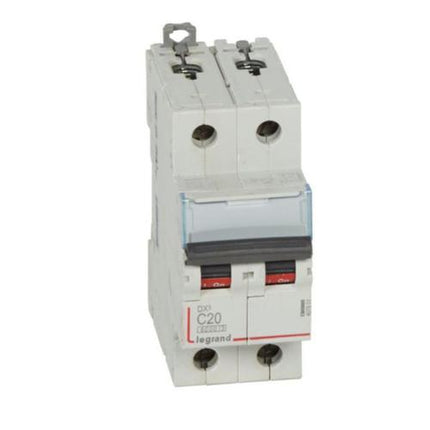 407801Legrandقاطع دائرة Legrand DX3 ثنائي القطب 20A منحنى C