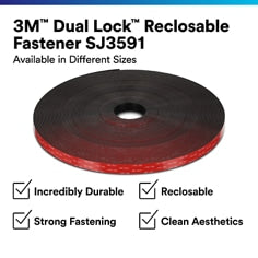 000680607658883Mمثبت 3M Dual Lock القابل للإغلاق SJ3591 أسود 2 بوصة × 50 ياردة