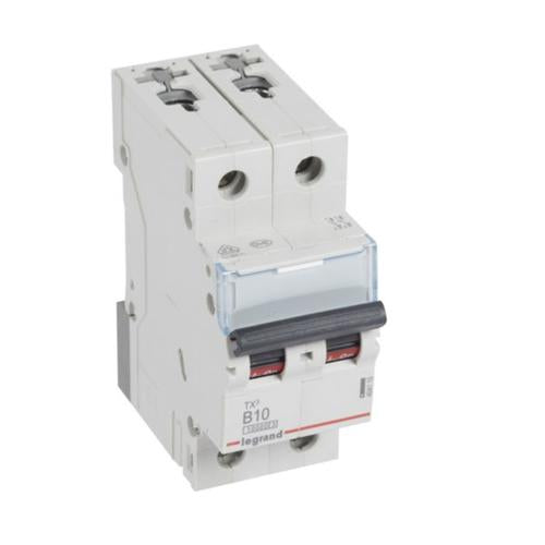 404110Legrandقاطع دائرة Legrand MCB TX3 ثنائي القطب 10A
