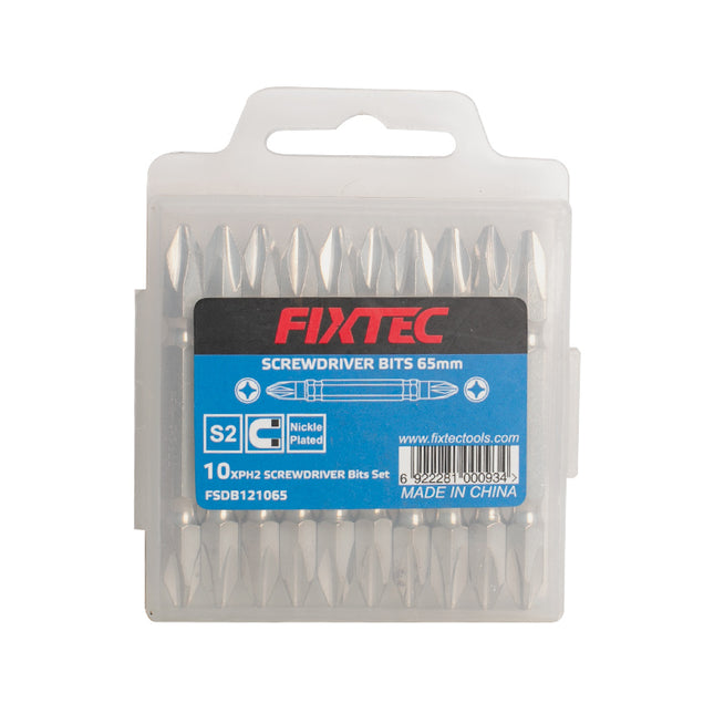 FSDB121065Fixtecمجموعة بتات مفك براغي FIXTEC 65 ملم PH2 10 قطع من S2