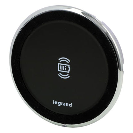 077643LLegrandموزاييك جهاز شحن لاسلكي 15 واط دائري 80 ملم أسود