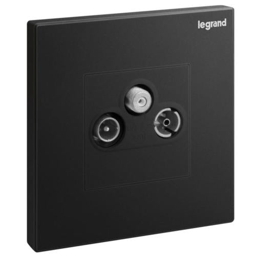 282459-CLegrandمقبس غاليون أحادي التجمع TV-R-SAT أسود مات