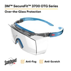 500511312790683Mنظارات الأمان 3M SecureFit 3700 الزرقاء مع طلاء مضاد للضباب