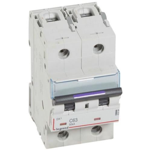 410154Legrandقاطع دارة Legrand DX3 ثنائي القطب 63A منحنى C