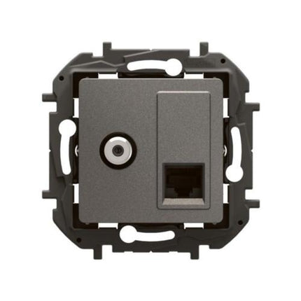 NP493MGLegrandمقبس نيلويه تلفاز F-Type RJ45 CAT6 UTP رمادي