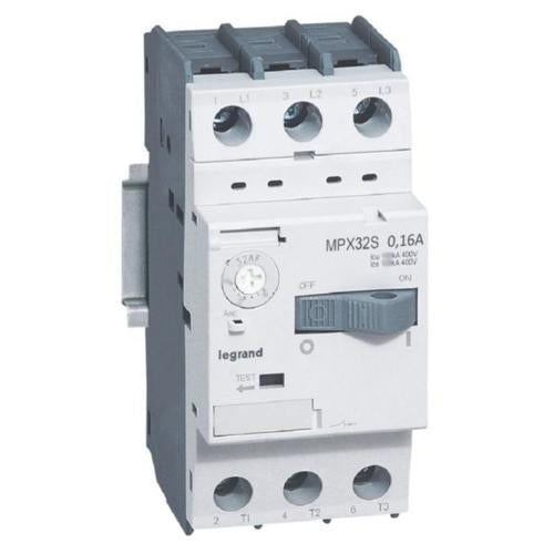417300Legrandقاطع دائرة حماية المحرك Legrand MPX3 32S بتصنيف 0.1-0.16A وقدرة قطع 100KA