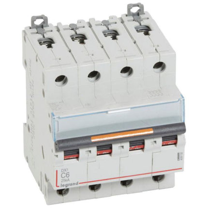 409792Legrandقاطع دارة Legrand DX3 رباعي الأقطاب 6A منحنى C