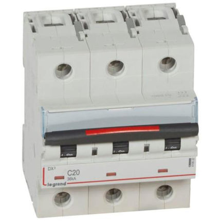 410022Legrandقاطع دائرة ليجراند DX3 ثلاثي الأقطاب 20A منحنى C