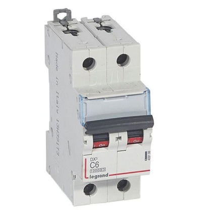 409199Legrandقاطع دورة كهربائي ليجراند DX3 ثنائي القطب 6A منحنى C