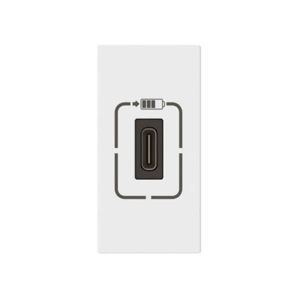 077589Legrandمقبس شحن USB من نوع C مفرد موزايك 5 فولت 1.5 أمبير أبيض
