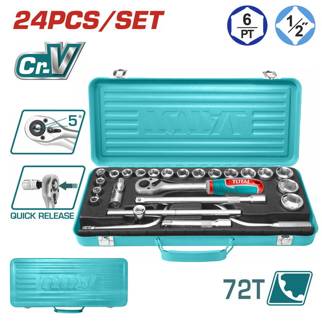 THT141253Total Toolsمجموعة مقابس 24 قطعة 1/2 بوصة (THT141253)