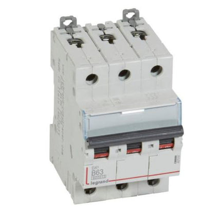 407567Legrandقاطع دائرة Legrand DX3 ثلاثي الأقطاب 63A منحنى B