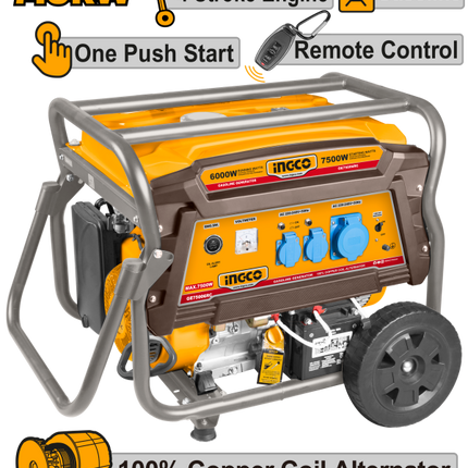 GE75006RCINGCOمولد كهربائي بنزين سوبر إنجكو 7.5 كيلو واط GE75006RC احترافي