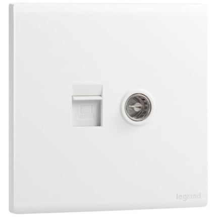 MEC49020WHLegrandمقبس Obria RJ45 الفئة 6 + التلفاز الأبيض