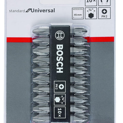 Screwdriver Double Ended Bit Set Standard for Universal PH2/PH2 45mm 10pcs