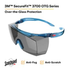 500511312790203Mنظارات السلامة 3M SecureFit 3700 Series الزرقاء مع عدسة رمادية