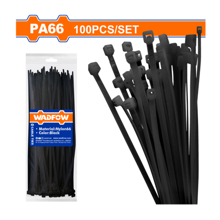 WTEB540076Wadfow رباطات بلاستيكية سوداء وادفو 16 بوصة