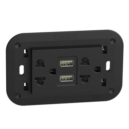 BT-KG4185AALegrandمقبس مزدوج Living Now EU-US مع شاحن USB أسود