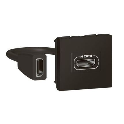 079479LLegrandمقبس HDMI موزايك مزود مسبقاً بسلك 2 وحدة أسود مات