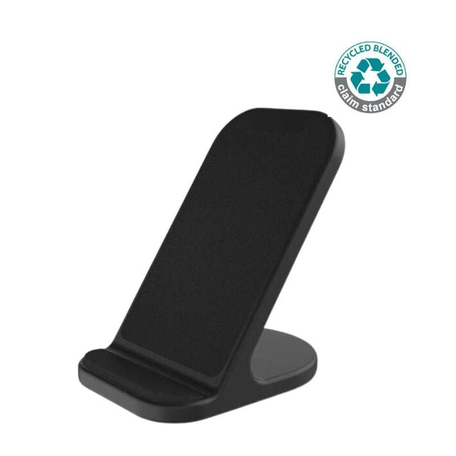 ITWC 1159Toolmart GiftsBASEL - @memorii Recycled 10W Wireless Charger Phone Stand - Black