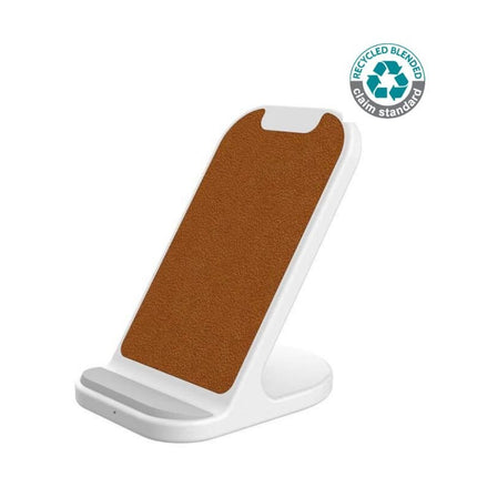 ITWC 1160Toolmart GiftsBASEL - @memorii Recycled 10W Wireless Charger Phone Stand - White