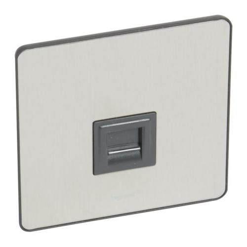832054Legrandمقبس هاتفي Synergy Sleek RJ11/RJ12 من الفولاذ المقاوم للصدأ المصقول