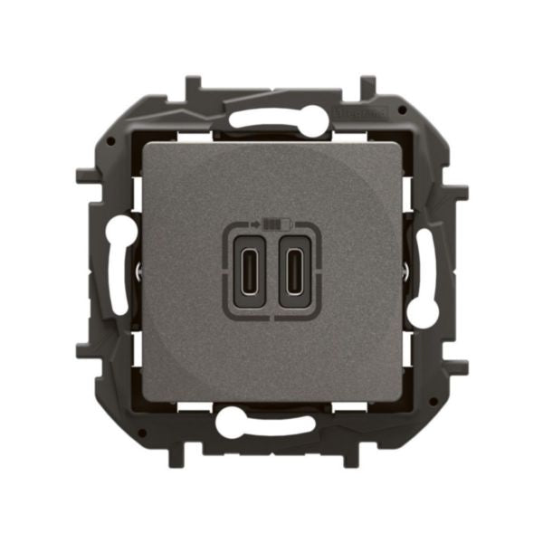 NP3404MGLegrandنيلوي شاحن USB مزدوج من النوع C رمادي متوسط 15 واط