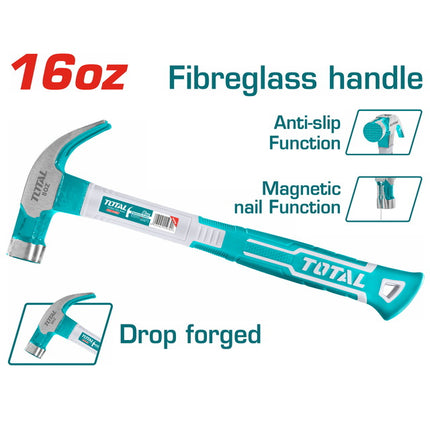 THTCH0166Total Toolsمطرقة مخلب توتال 450 جرام (THTCH0166)