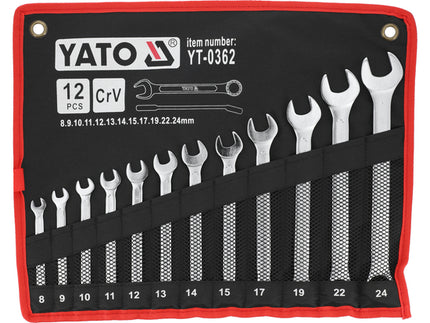 YT-0362Yatoمجموعة مفاتيح ياتو YT-0362 مع رأس مصقول 8-24 ملم 12 قطعة
