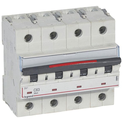 410040Legrandقاطع دارة ليجراند DX3 رباعي الأقطاب 63A منحنى C