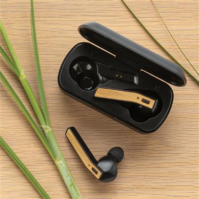 ITXD 742Toolmart GiftsBEBRA - XD Bamboo Free Flow TWS Earbuds in Charging Case - Black