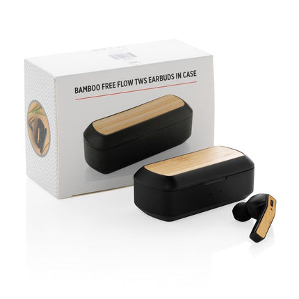 ITXD 742Toolmart GiftsBEBRA - XD Bamboo Free Flow TWS Earbuds in Charging Case - Black