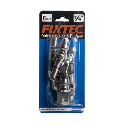 FHCPK06Fixtecمجموعة 6 قطع من وصلات الهواء السريعة 1/4 بوصة FIXTEC