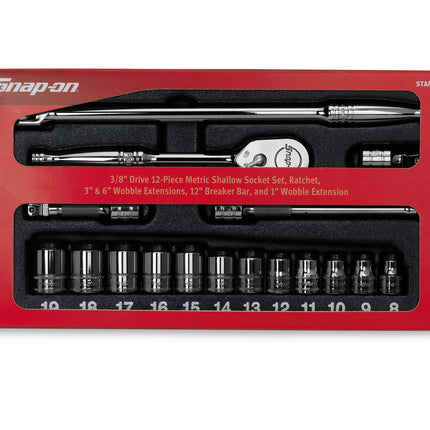 STARTERSET5Snap-Onمجموعة Snap-on البادئة 17 قطعة بمحرك 3/8 بوصة 6 نقاط متري ضحل