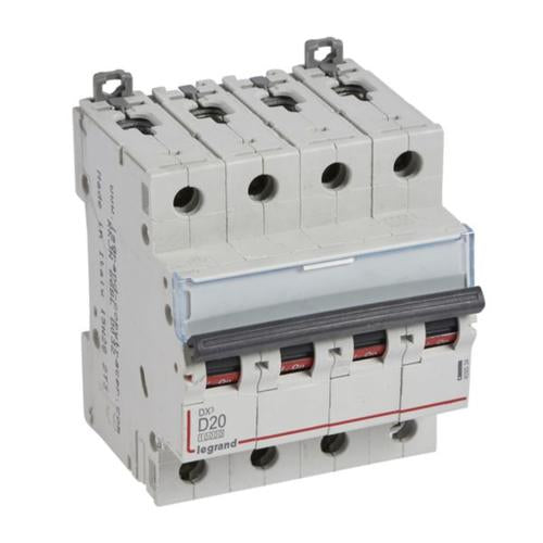409534Legrandقاطع دارة MCB DX3 10000A رباعي الأقطاب 20A منحنى D