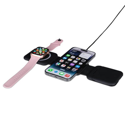 ITWC 1175Toolmart GiftsBOLERO - @memorii 2 in 1 Wireless Charger with Multi Cable Set - Black