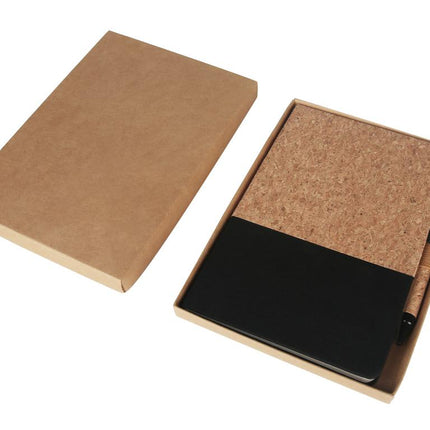 NBEN 5101Toolmart GiftsBORSA - eco - neutral A5 Cork Fabric Hard Cover Notebook and Pen Set - Black