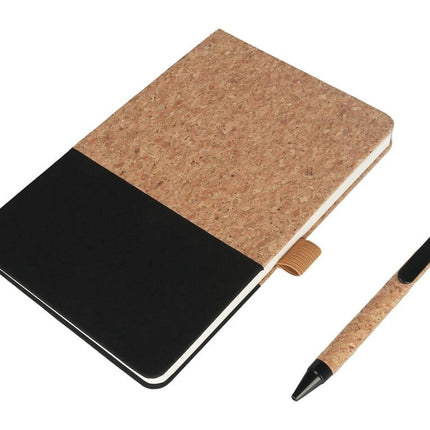 NBEN 5101Toolmart GiftsBORSA - eco - neutral A5 Cork Fabric Hard Cover Notebook and Pen Set - Black