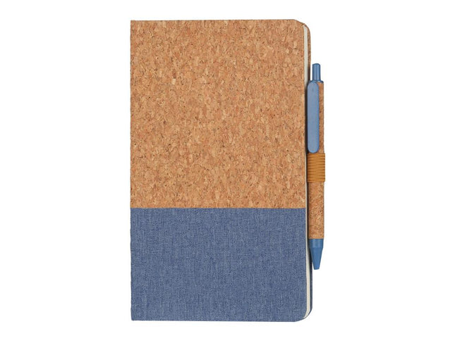 NBEN 5102Toolmart GiftsBORSA - eco - neutral A5 Cork Fabric Hard Cover Notebook and Pen Set - Blue