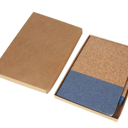 NBEN 5102Toolmart GiftsBORSA - eco - neutral A5 Cork Fabric Hard Cover Notebook and Pen Set - Blue