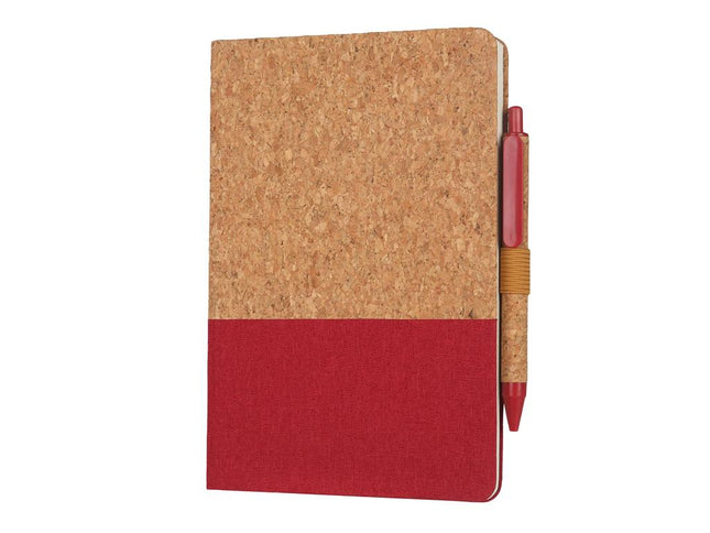 NBEN 5103Toolmart GiftsBORSA - eco - neutral A5 Cork Fabric Hard Cover Notebook and Pen Set - Red